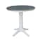 International Concepts Round 36 in Rd Ped Gathering Ht Table, 2 San Remo Stools, White/Heather Gray, 36 in W, 36 in L, Wood K05-36RT-27B-S102-2 - alternate 3